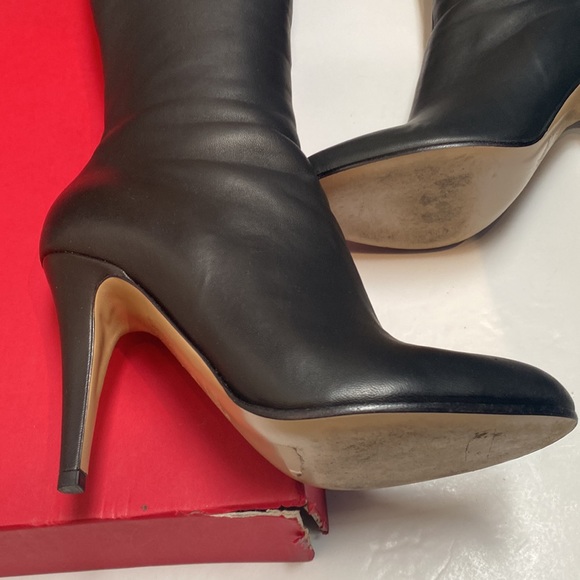Valentino Thigh High Boots Garvani Over the Knee Black Zip Up Leather Stiletto - Picture 8 of 17